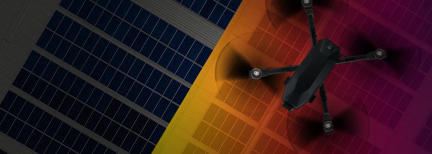 drone scanning solar panels